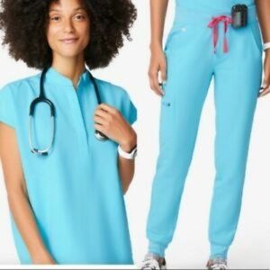 Figs Neon Blue Zamora Jogger M Scrubs